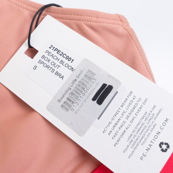 P.E Nation Sports Bra Fitness Active Colourful Box Out  Peach Bloom Small - Picture 11 of 14